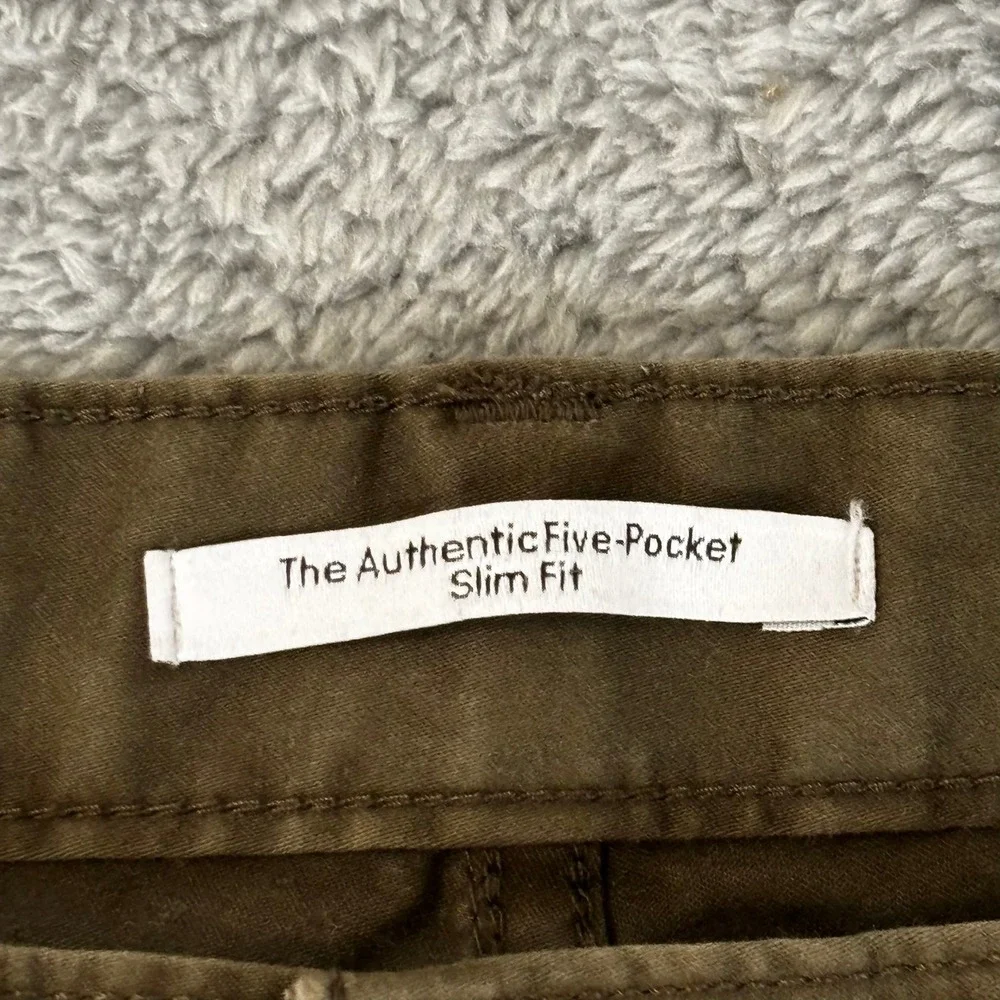 Calvin Klein Mens Authentic Five Pocket Slim Fit Pants Olive Brown Chinos 34x32